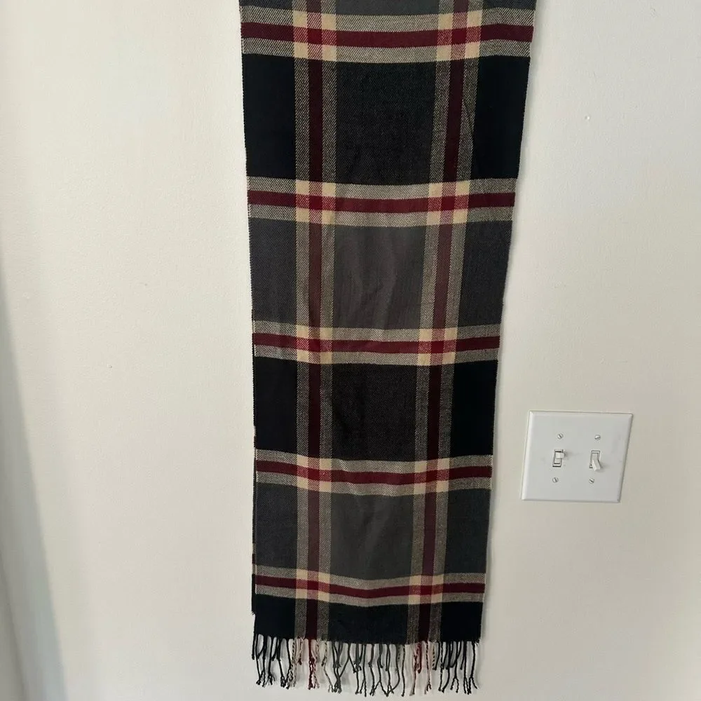 Italy Design Cashmere Blend Plaid Scarf